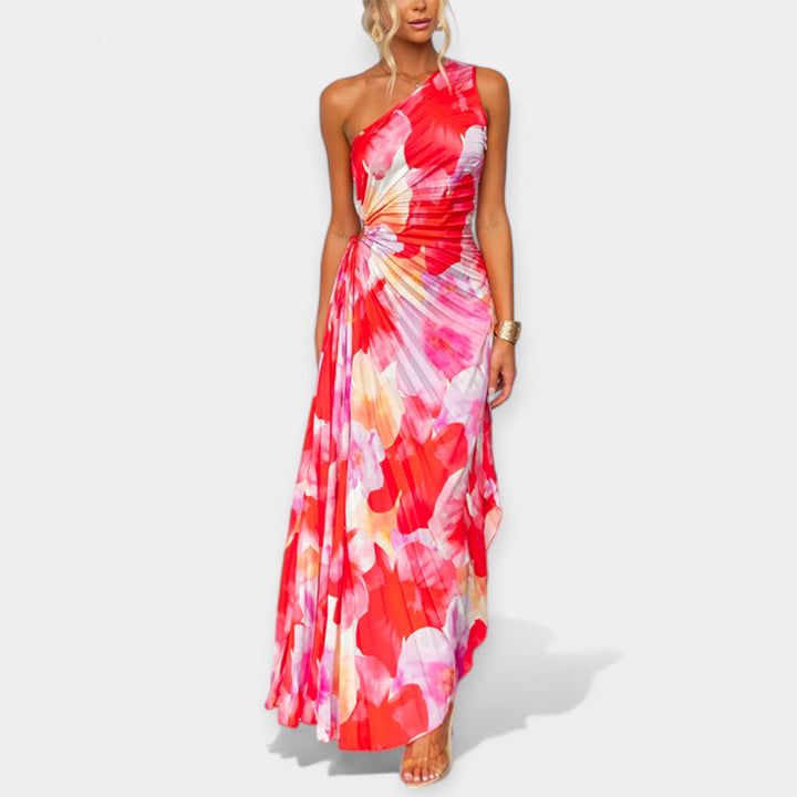 Asümmeetrilise viimistlusega stiilne kleit