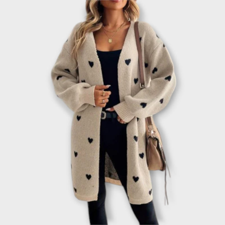 Julia südamemustriga soe kardigan