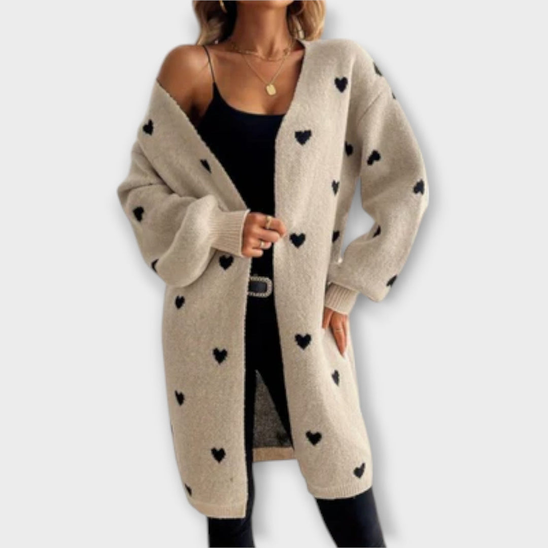 Julia südamemustriga soe kardigan