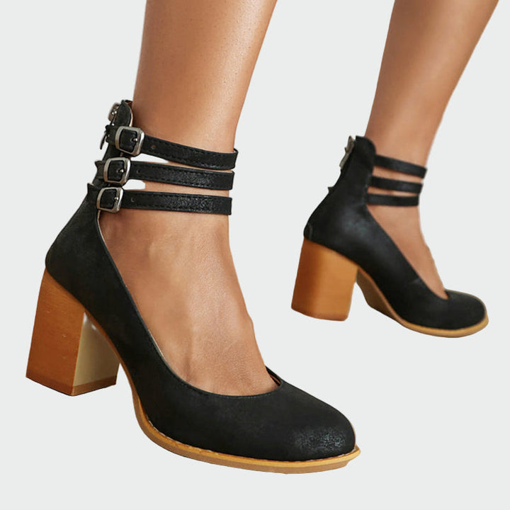 Kaa elegantsed sandaalid mugavate paksude kontsadega