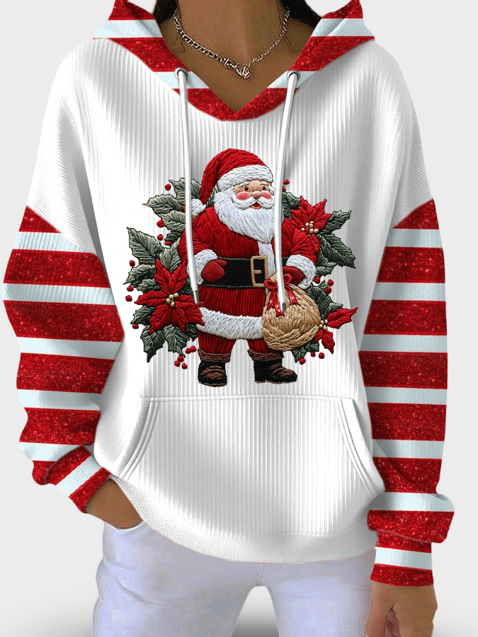 Maruša kapuutsiga sviiter jõuluvana disainiga