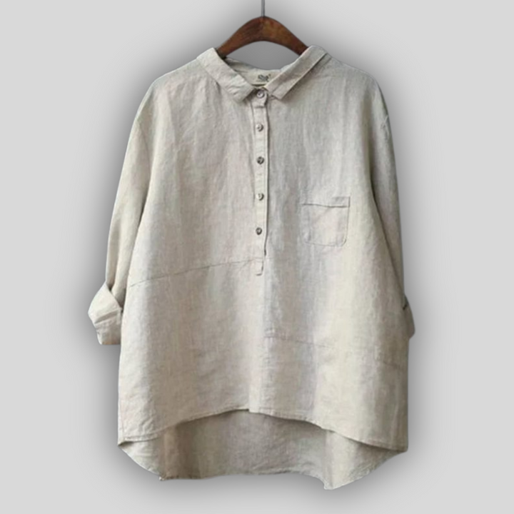 Roheline kerge pluus mugavuseks igapäevaselt.