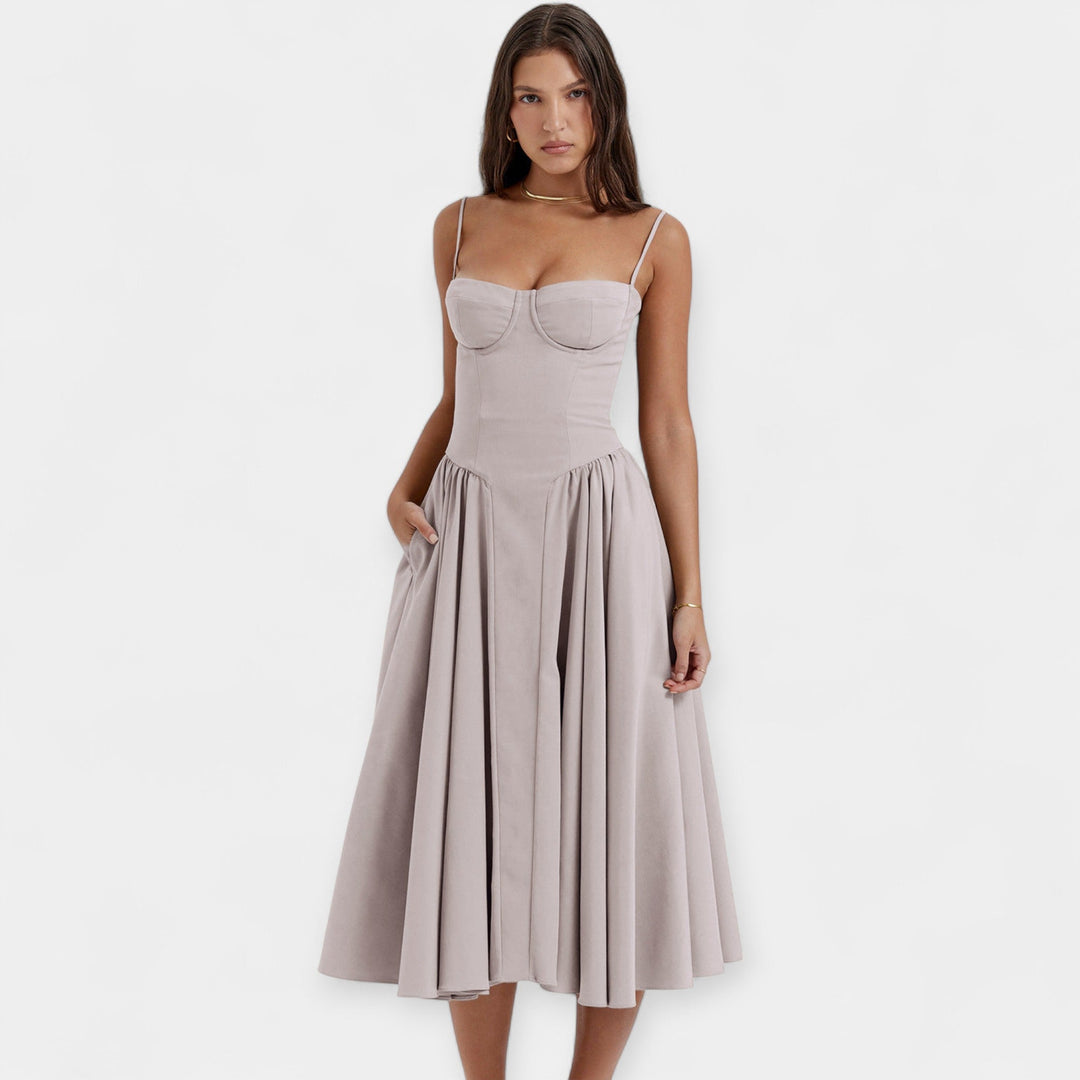 Retro Midi kleit õlapaeltega - stiilne ja mugav valik