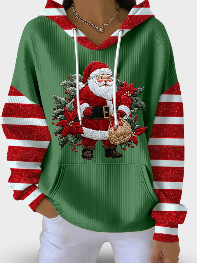 Maruša kapuutsiga sviiter jõuluvana disainiga