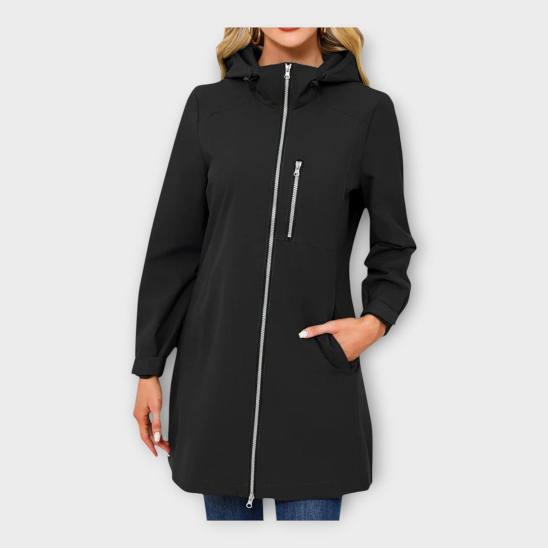 Pikk veekindel kapuutsiga jope mugavuseks.