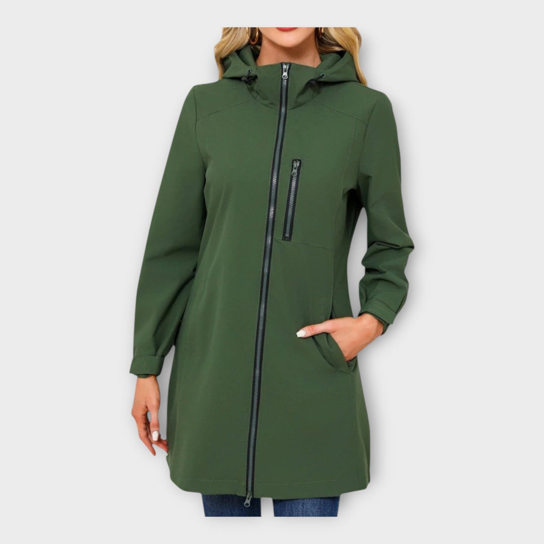 Pikk veekindel kapuutsiga jope mugavuseks.