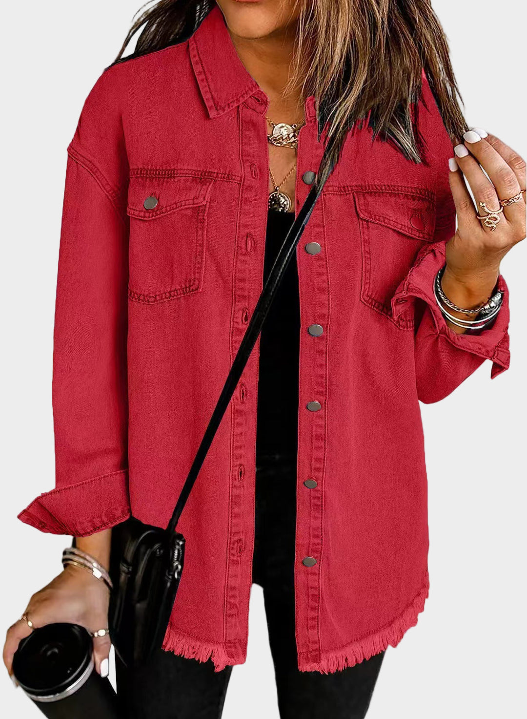 Klassikaline teksajakk mugavuseks ja stiiliks.