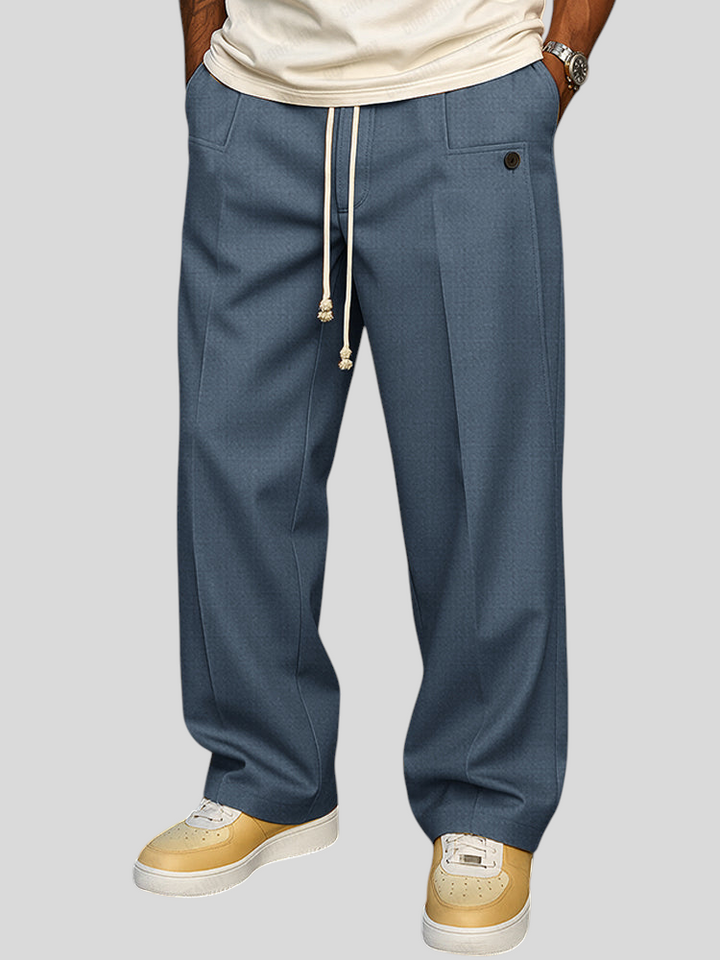 Edelhart elegantne meeste püksid mugava kinnitusnööriga