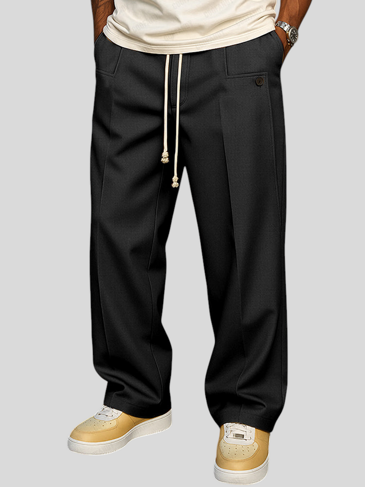 Edelhart elegantne meeste püksid mugava kinnitusnööriga