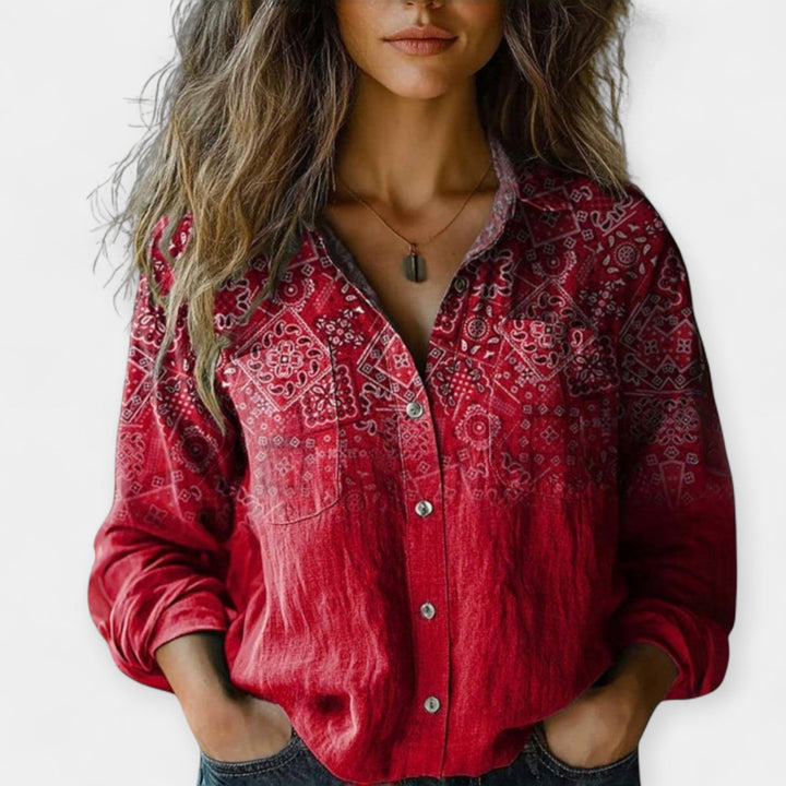 Vintage pluss suurusega trükisega t-särk