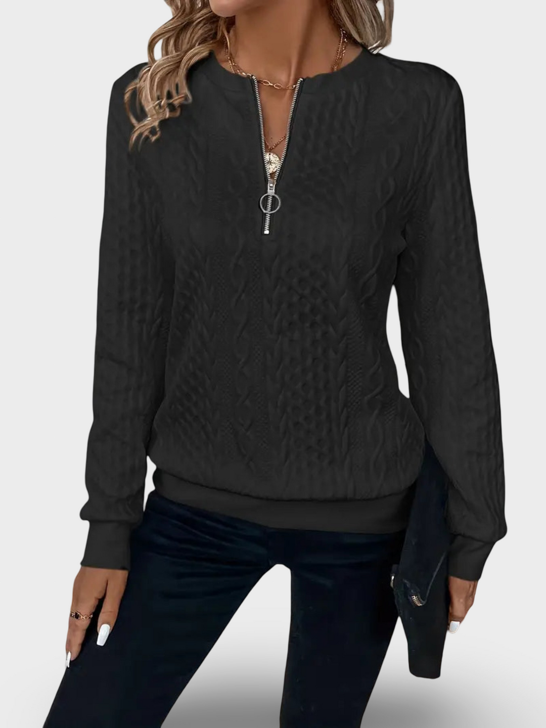 Maie - Naiste lukuga kaelusega kampsun