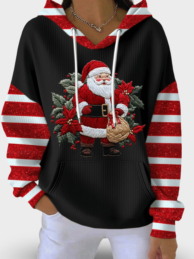 Maruša kapuutsiga sviiter jõuluvana disainiga