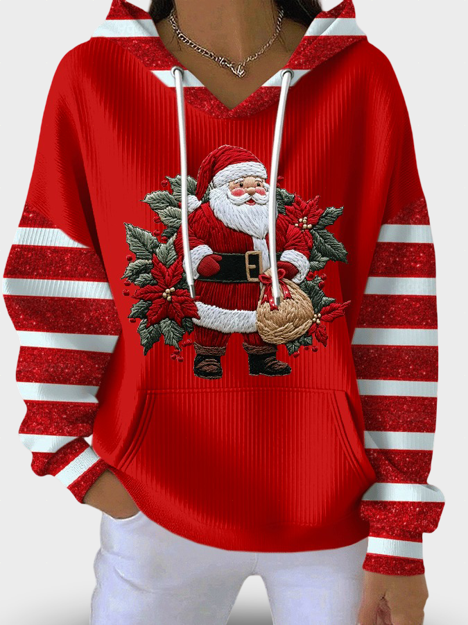 Maruša kapuutsiga sviiter jõuluvana disainiga