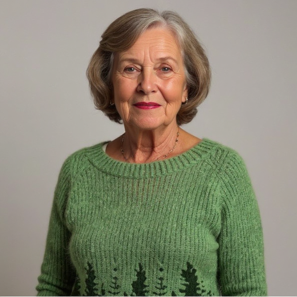 Kootud pluus loodusest inspireeritud mustriga.