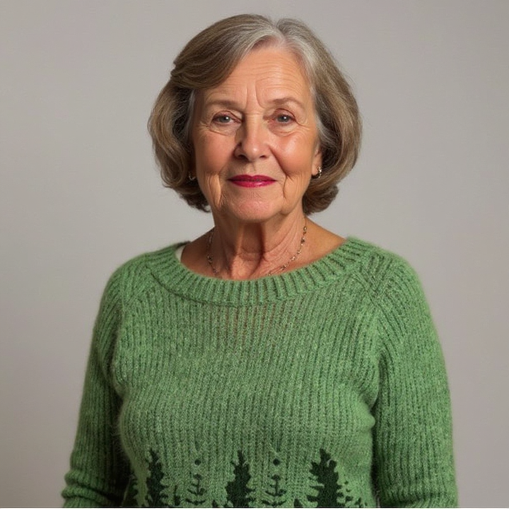 Kootud pluus loodusest inspireeritud mustriga.