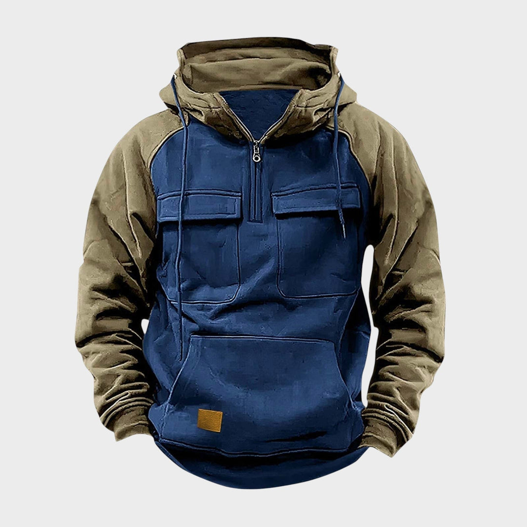 Kristian kapuutsiga polo-zip särk mugavuseks.