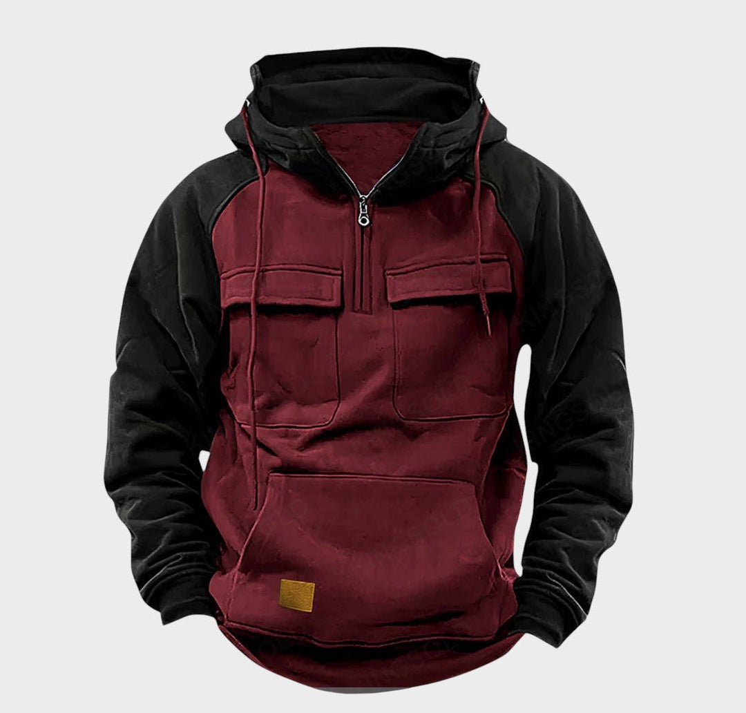 Kristian kapuutsiga polo-zip särk mugavuseks.